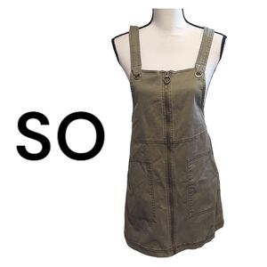 SO jumper dress green zip up New with tags Juniors size small